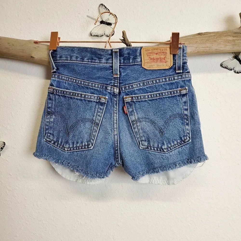 Levi's slim distressed cutoffs blue - Picture 3 of 6